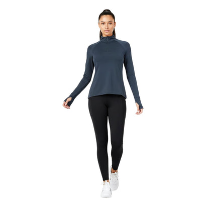 Navy - Pack Shot - USA Womens-Ladies Plain Long-Sleeved Base Layer Top