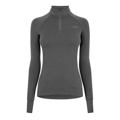 Charcoal - Front - USA Womens-Ladies Plain Long-Sleeved Base Layer Top