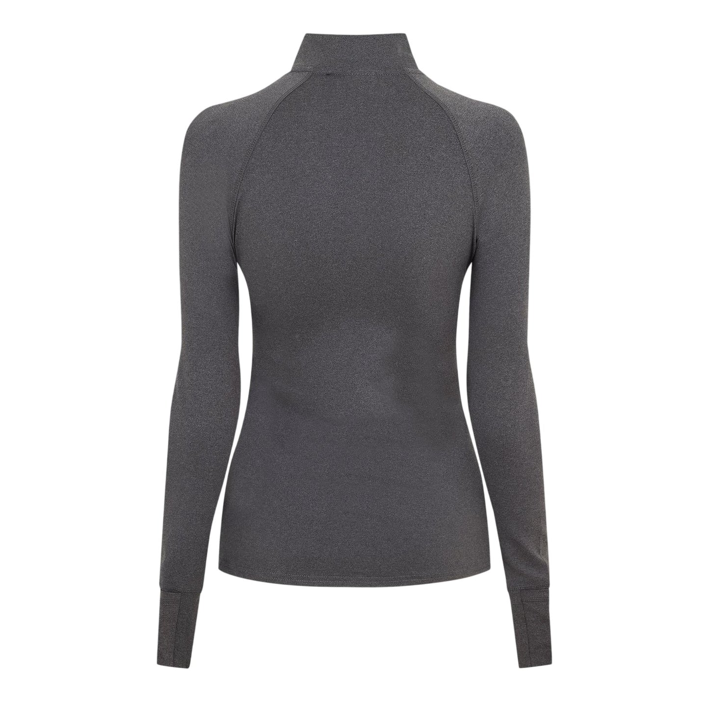 Charcoal - Back - USA Womens-Ladies Plain Long-Sleeved Base Layer Top