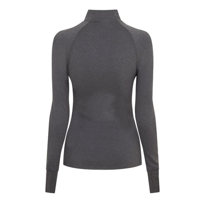 Charcoal - Back - USA Womens-Ladies Plain Long-Sleeved Base Layer Top