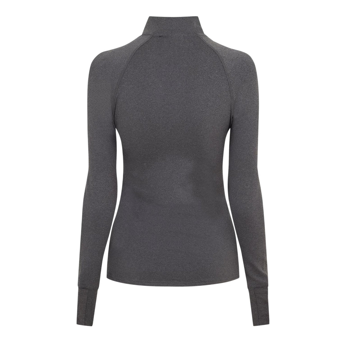 Charcoal - Back - USA Womens-Ladies Plain Long-Sleeved Base Layer Top