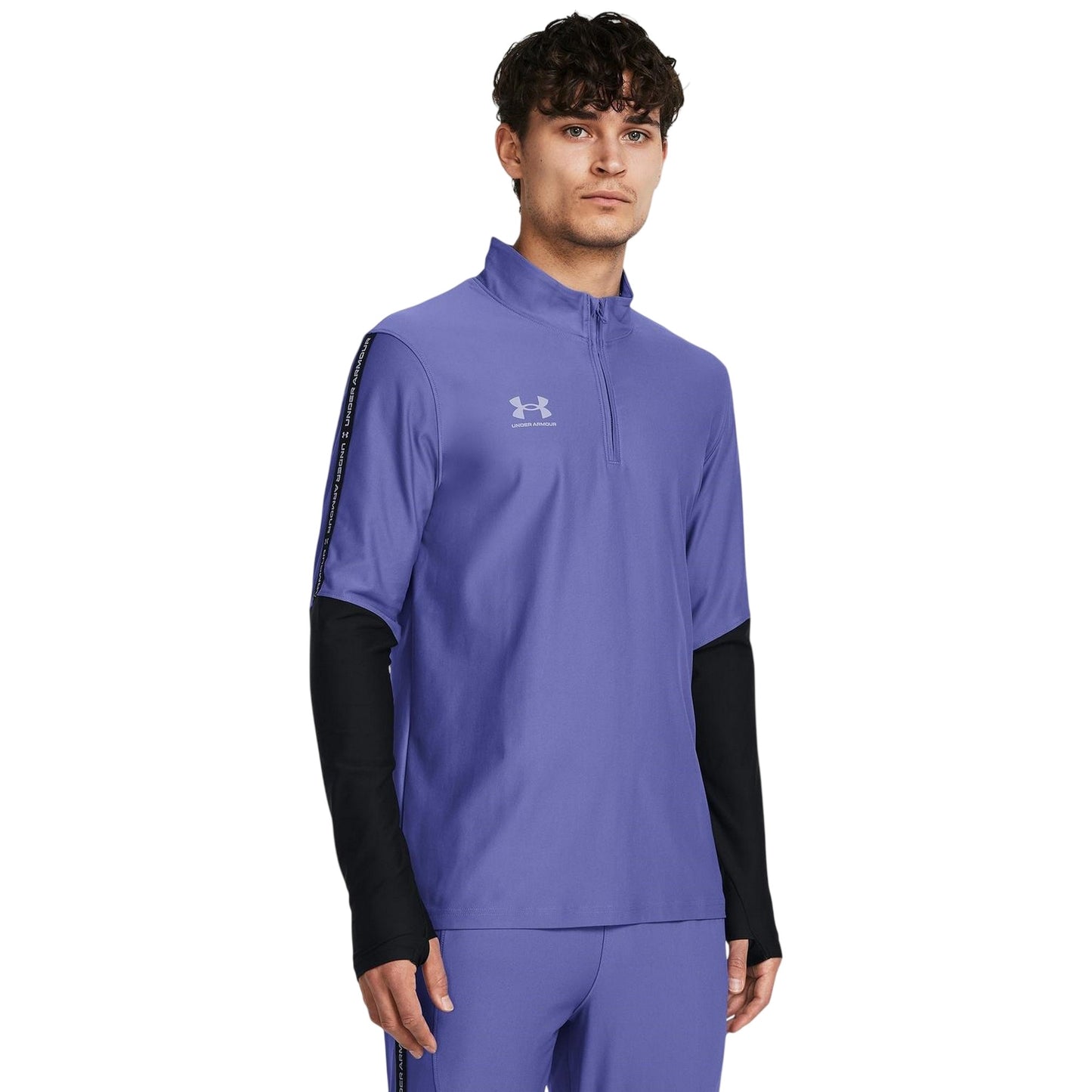 Blue - Side - Under Armour Mens Tech 2.0 Contrast Long-Sleeved T-Shirt