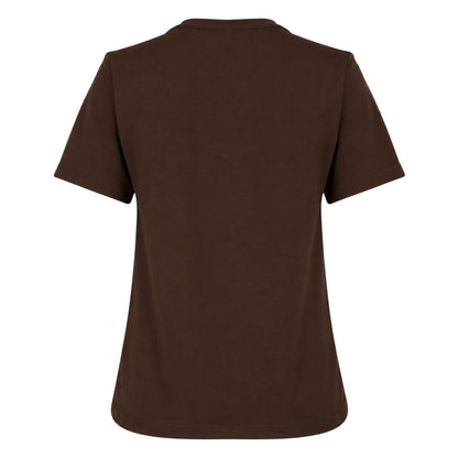 Brown - Back - Biba Womens-Ladies Leopard Cotton Logo T-Shirt