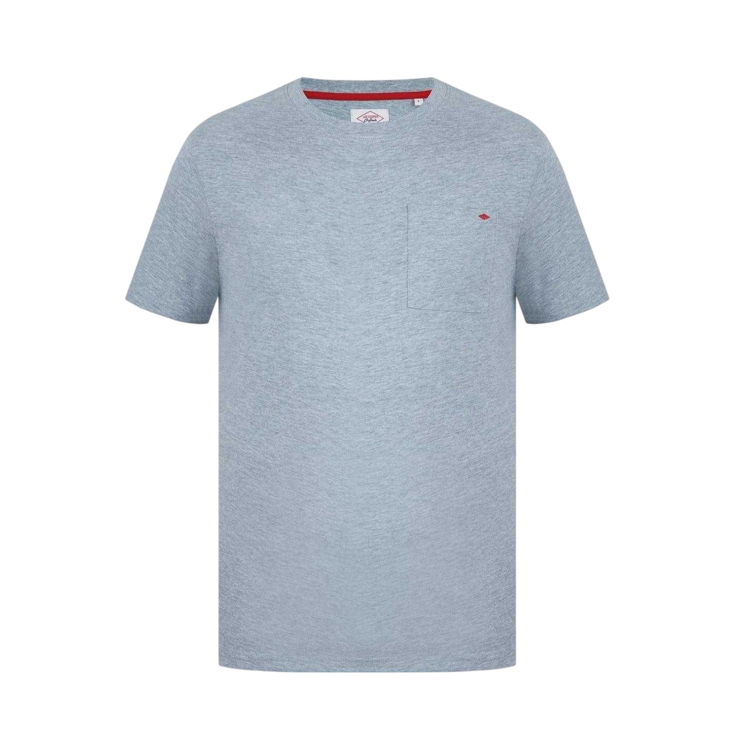 Grey Marl - Front - Lee Cooper Mens Pocket Regular T-Shirt
