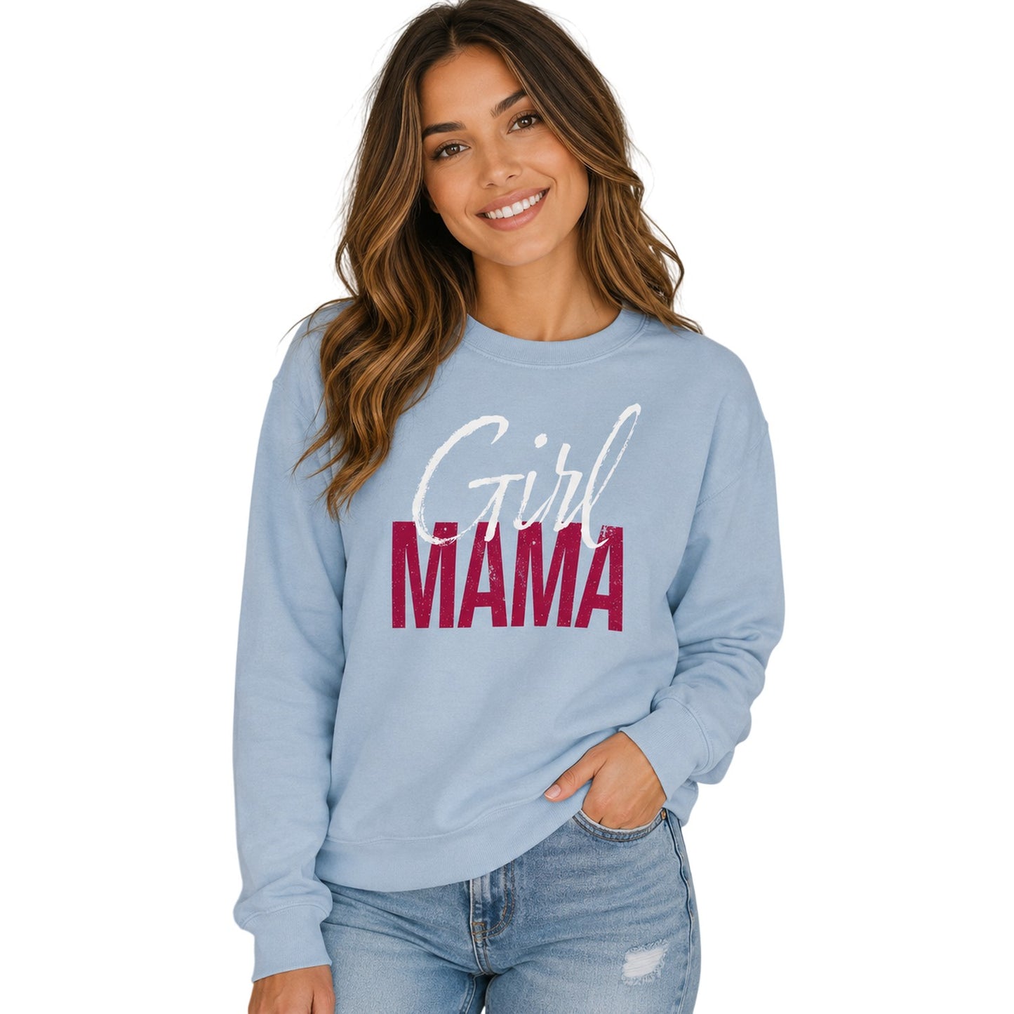 Blue - Back - AWD Womens-Ladies Mama Mothers Day Sweatshirt