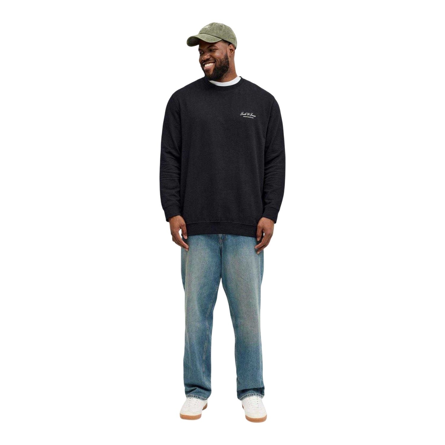 Black - Side - Jack And Jones Mens Archive Logo Sweatshirt
