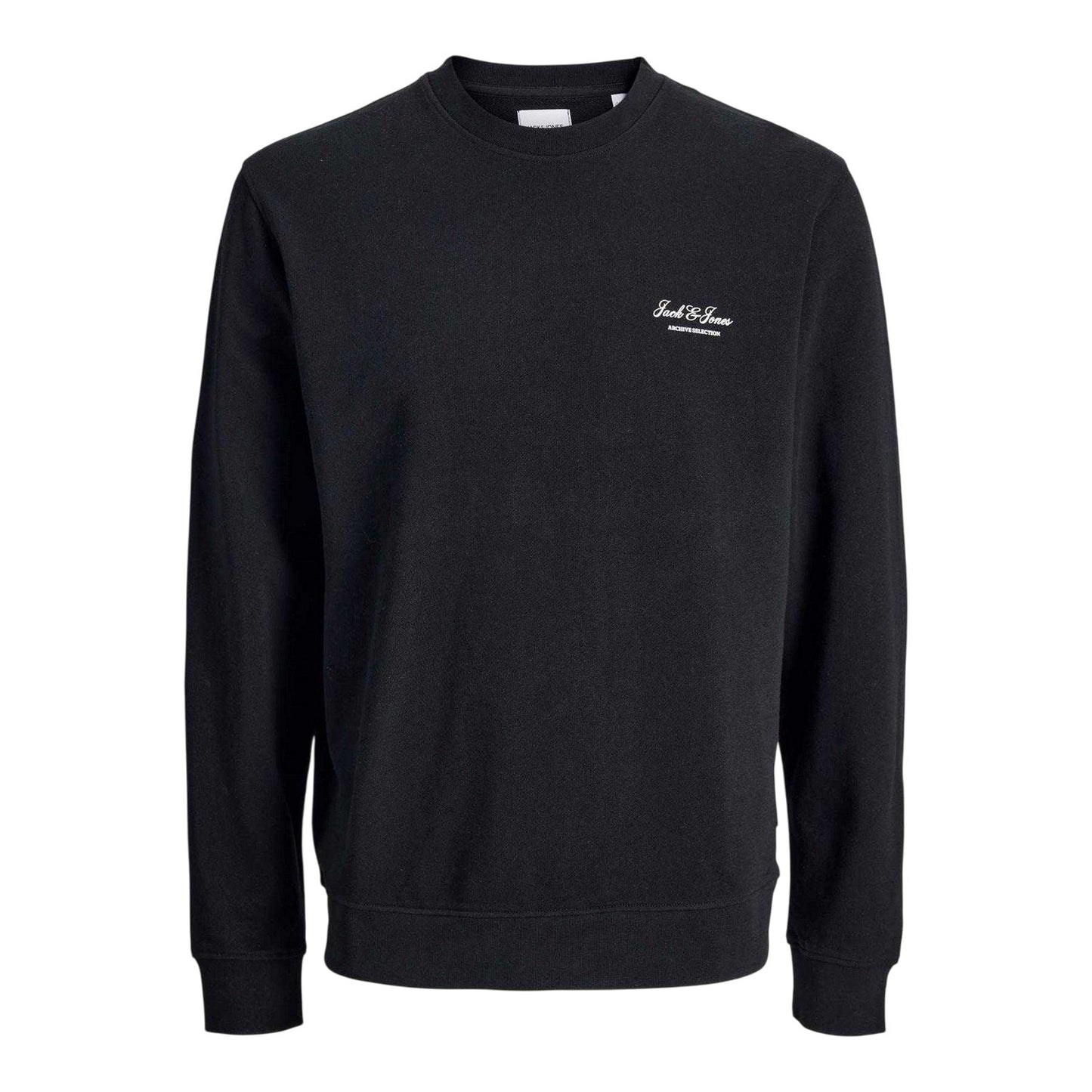 Black - Front - Jack And Jones Mens Archive Logo Sweatshirt