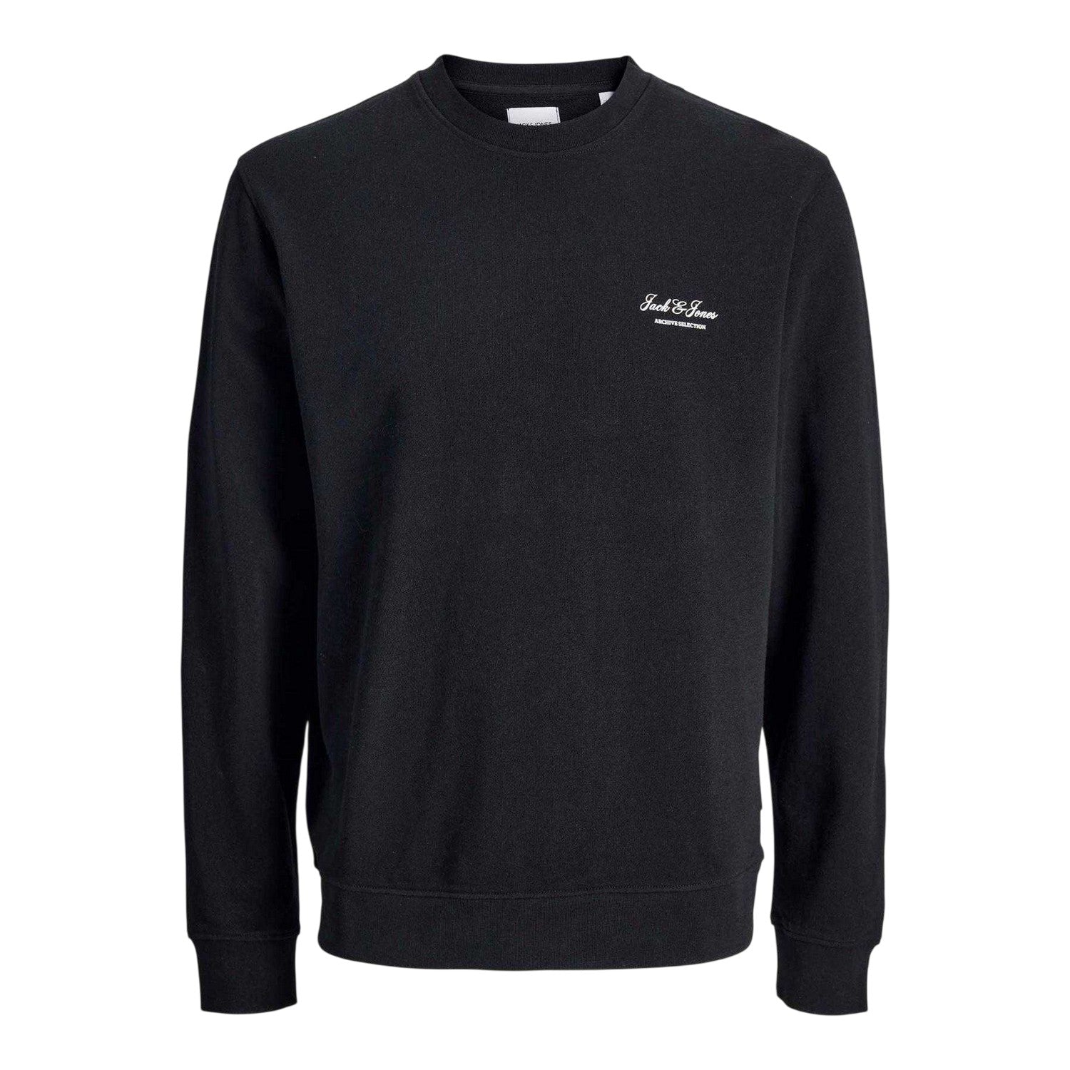 Black - Front - Jack And Jones Mens Archive Logo Sweatshirt