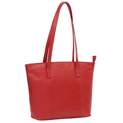 Red - Front - Firetrap Womens-Ladies Leather Tote Bag