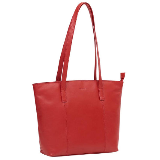 Red - Front - Firetrap Womens-Ladies Leather Tote Bag