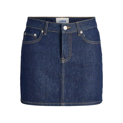 Dark Blue - Front - JJXX Womens-Ladies Denim Regular Mini Skirt