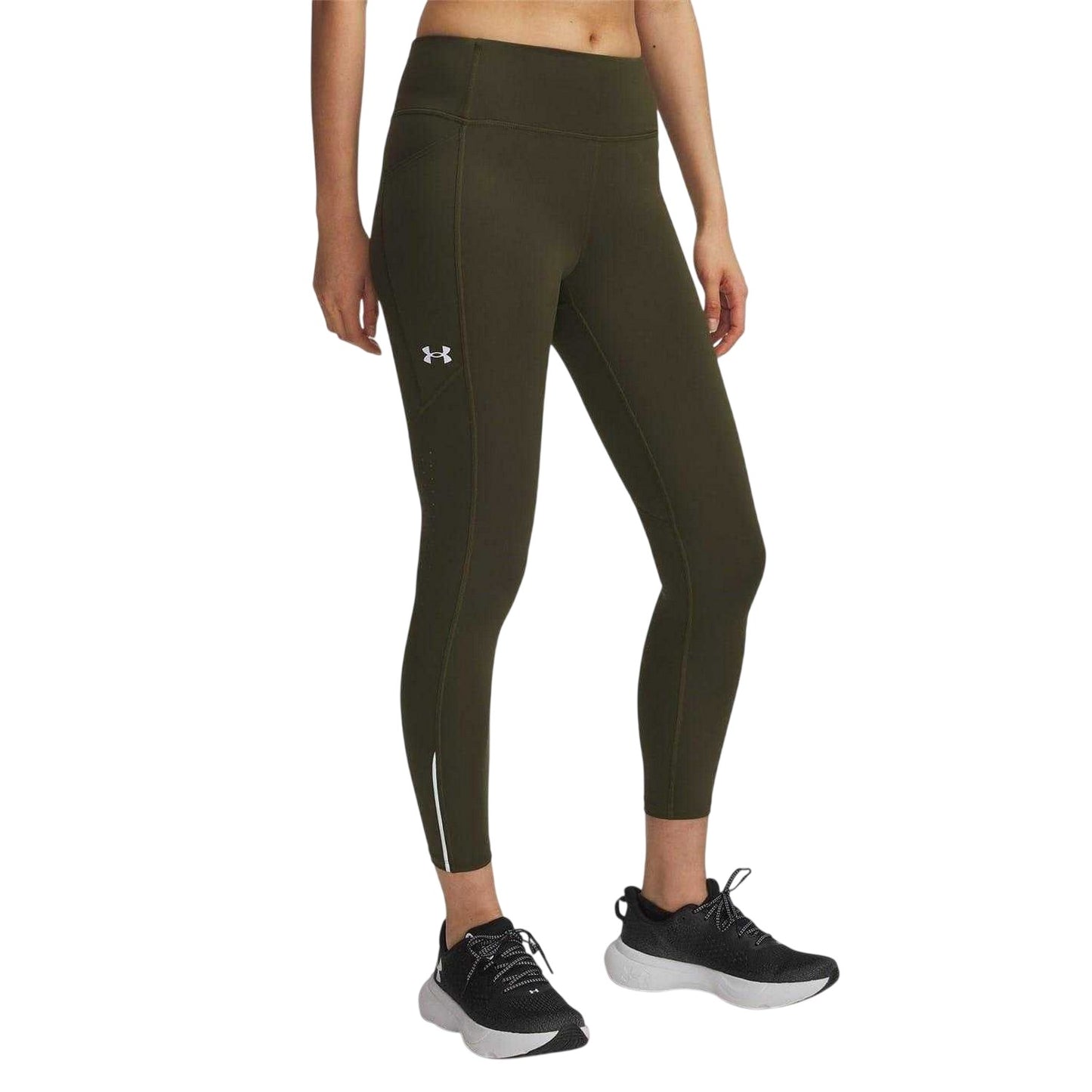 Green - Front - Under Armour Womens-Ladies Fly Fast High Rise Leggings