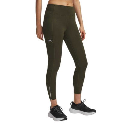 Green - Front - Under Armour Womens-Ladies Fly Fast High Rise Leggings