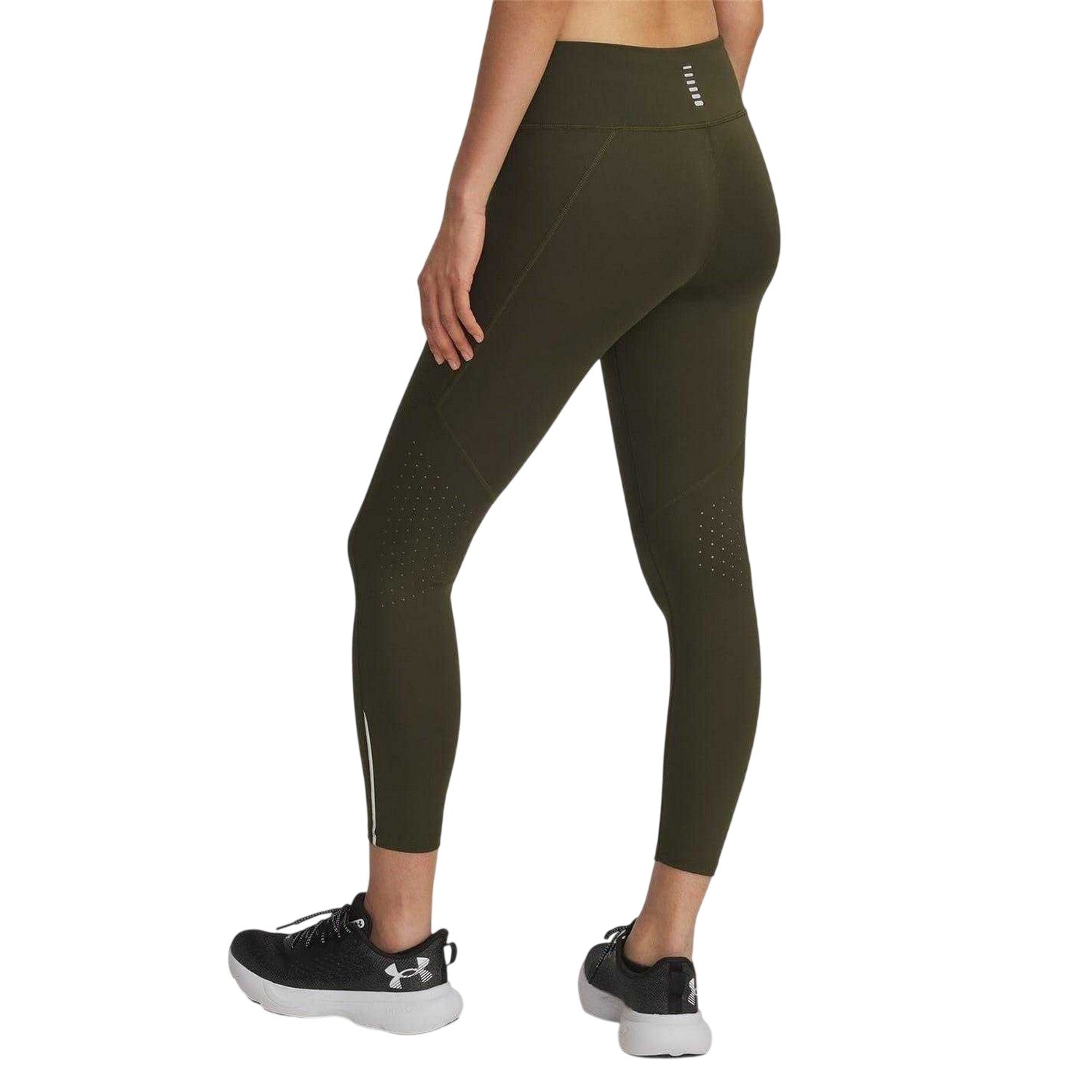 Green - Back - Under Armour Womens-Ladies Fly Fast High Rise Leggings
