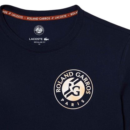 Blue - Lifestyle - Lacoste Mens Roland Garro Edition Logo Jersey T-Shirt