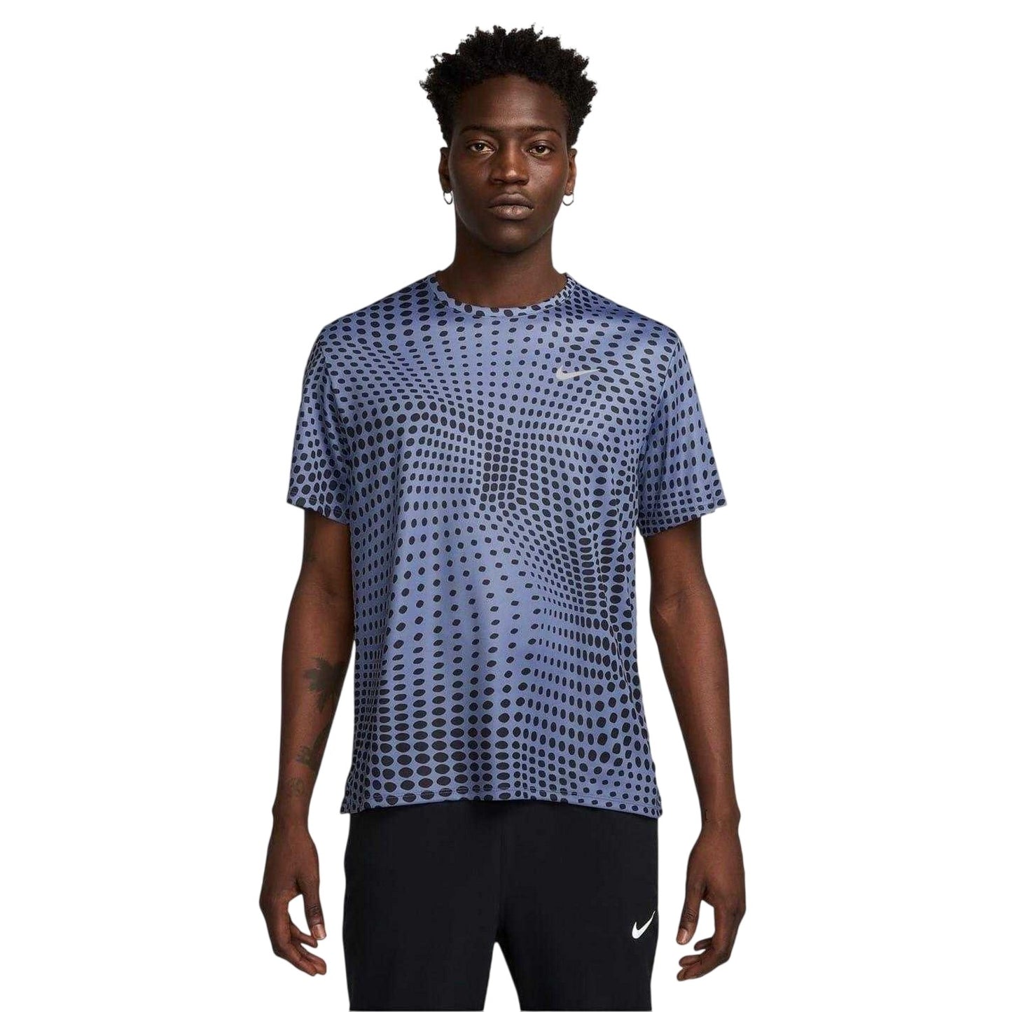 Indigo - Front - Nike Mens Miler Dri-FIT Crew Neck T-Shirt