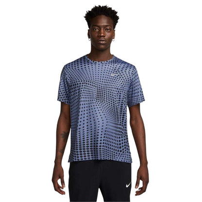 Indigo - Front - Nike Mens Miler Dri-FIT Crew Neck T-Shirt