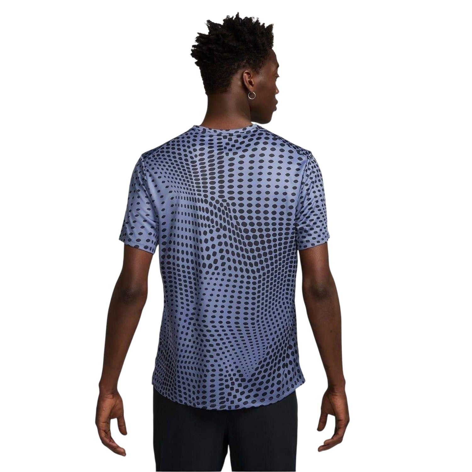 Indigo - Back - Nike Mens Miler Dri-FIT Crew Neck T-Shirt