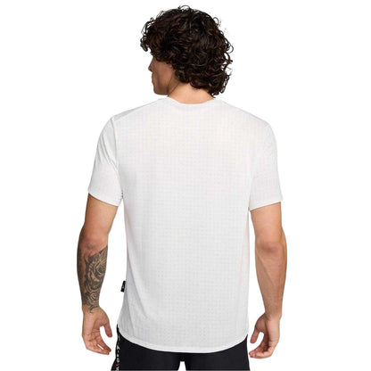 White - Back - Nike Mens Miler Dri-FIT Crew Neck T-Shirt