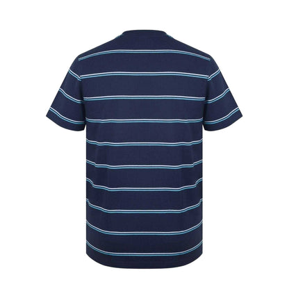 Navy - Back - SoulCal Mens Striped Pocket Regular T-Shirt