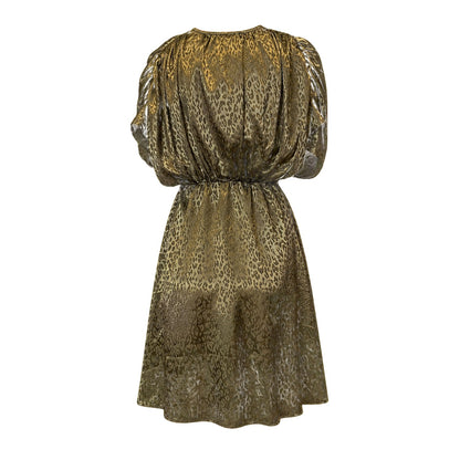 Olive - Back - AX Paris Womens-Ladies Animal Print Gathered Batwing Mini Dress