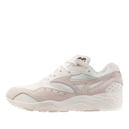 Pink-White - Side - Mizuno Womens-Ladies Contender Sportstyle Suede Sport Shoes