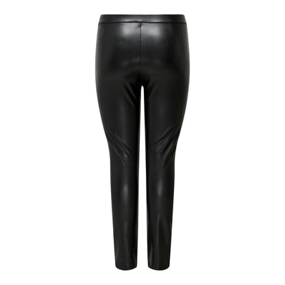 Black - Back - Only Womens-Ladies Faux Leather High Waist Leggings