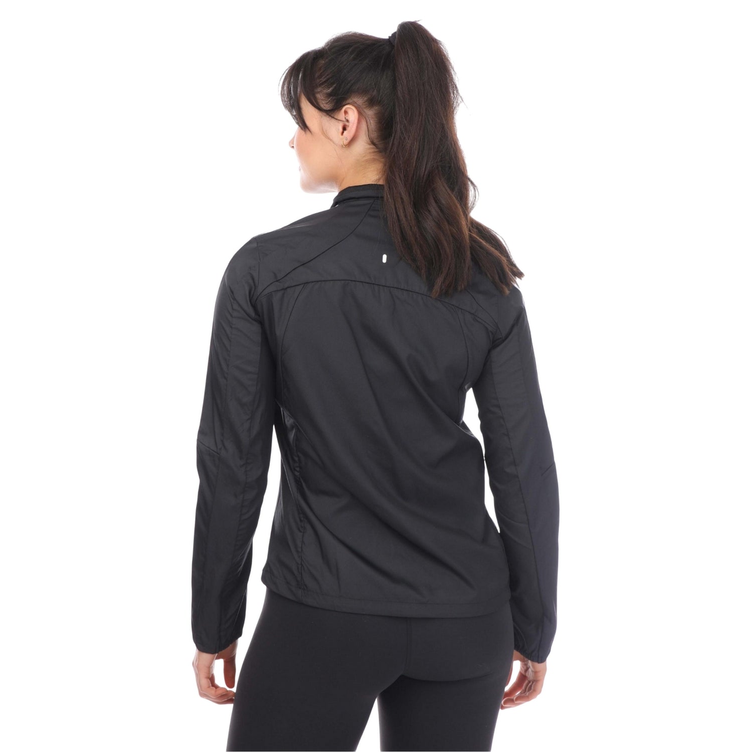Black - Back - Adidas Womens-Ladies Marathon 3 Stripes Running Jacket