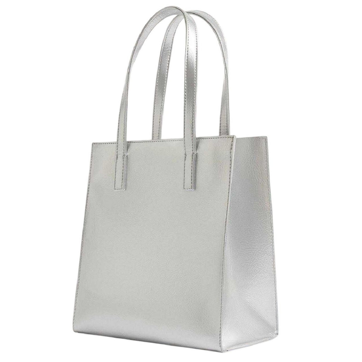 Silver Metallic - Back - Ted Baker Icon Crinkle Tote Bag