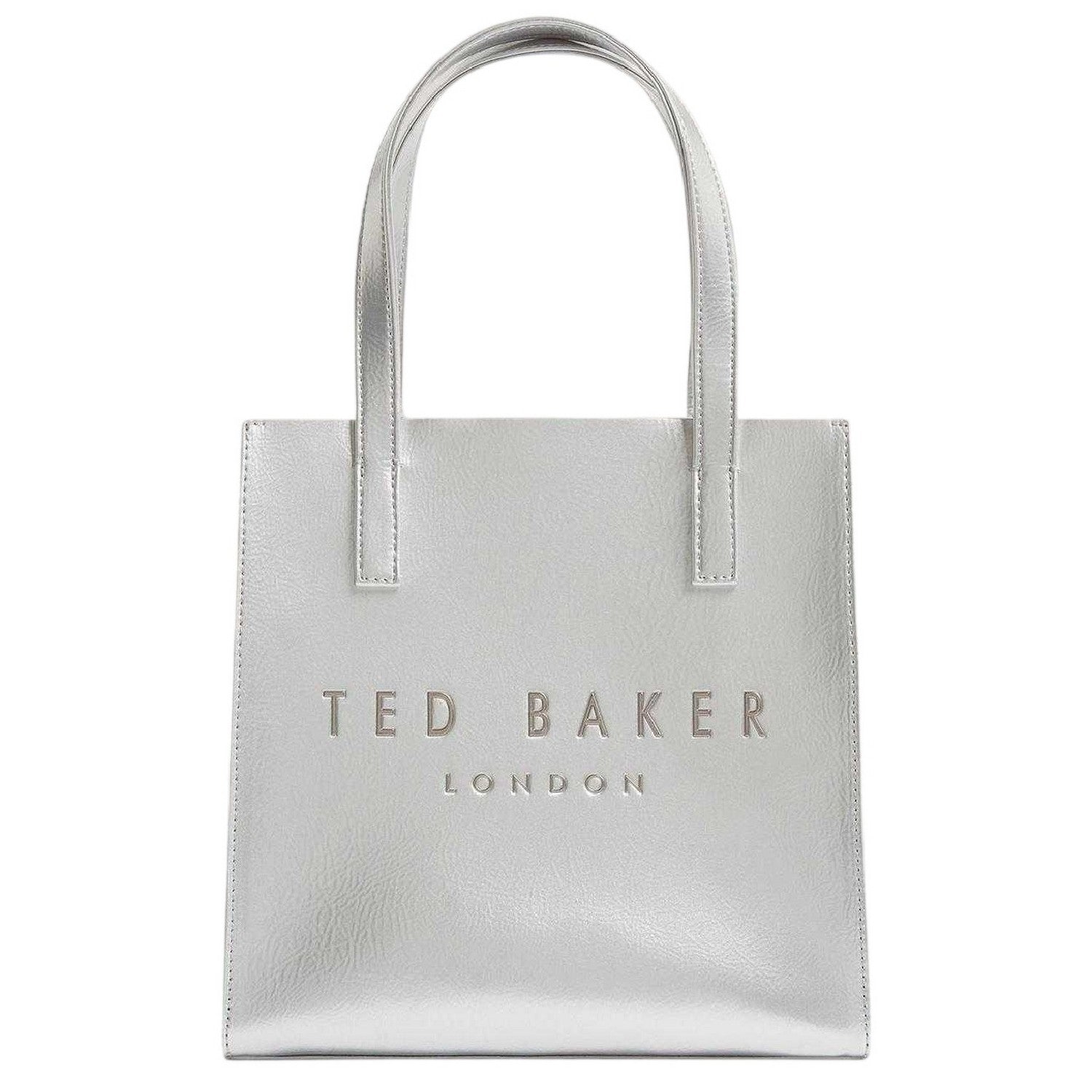 Silver Metallic - Front - Ted Baker Icon Crinkle Tote Bag