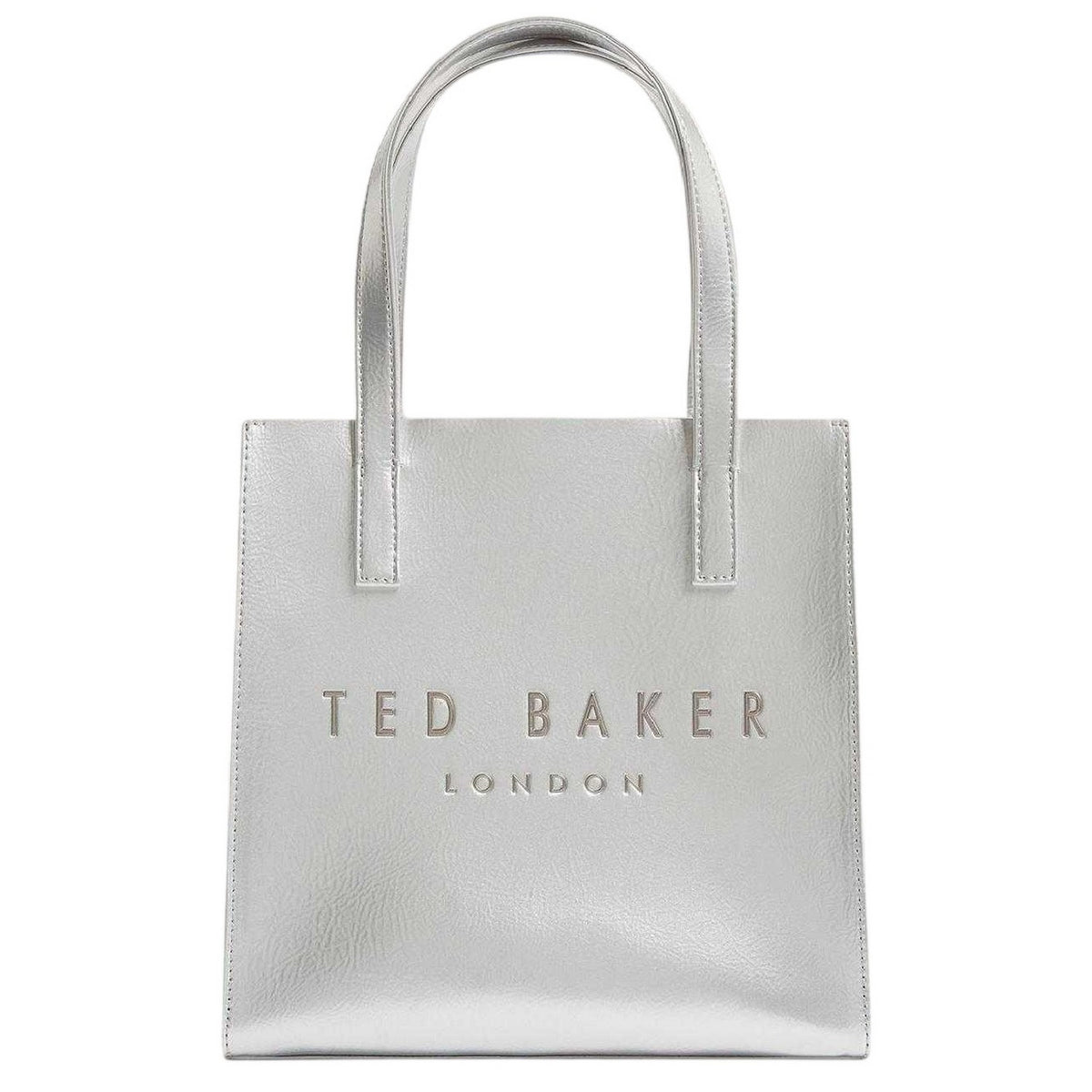 Silver Metallic - Front - Ted Baker Icon Crinkle Tote Bag