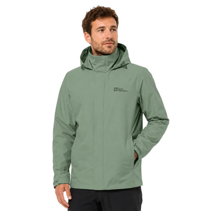 Eucalyptus - Back - Jack Wolfskin Mens Trailtime Waterproof Jacket