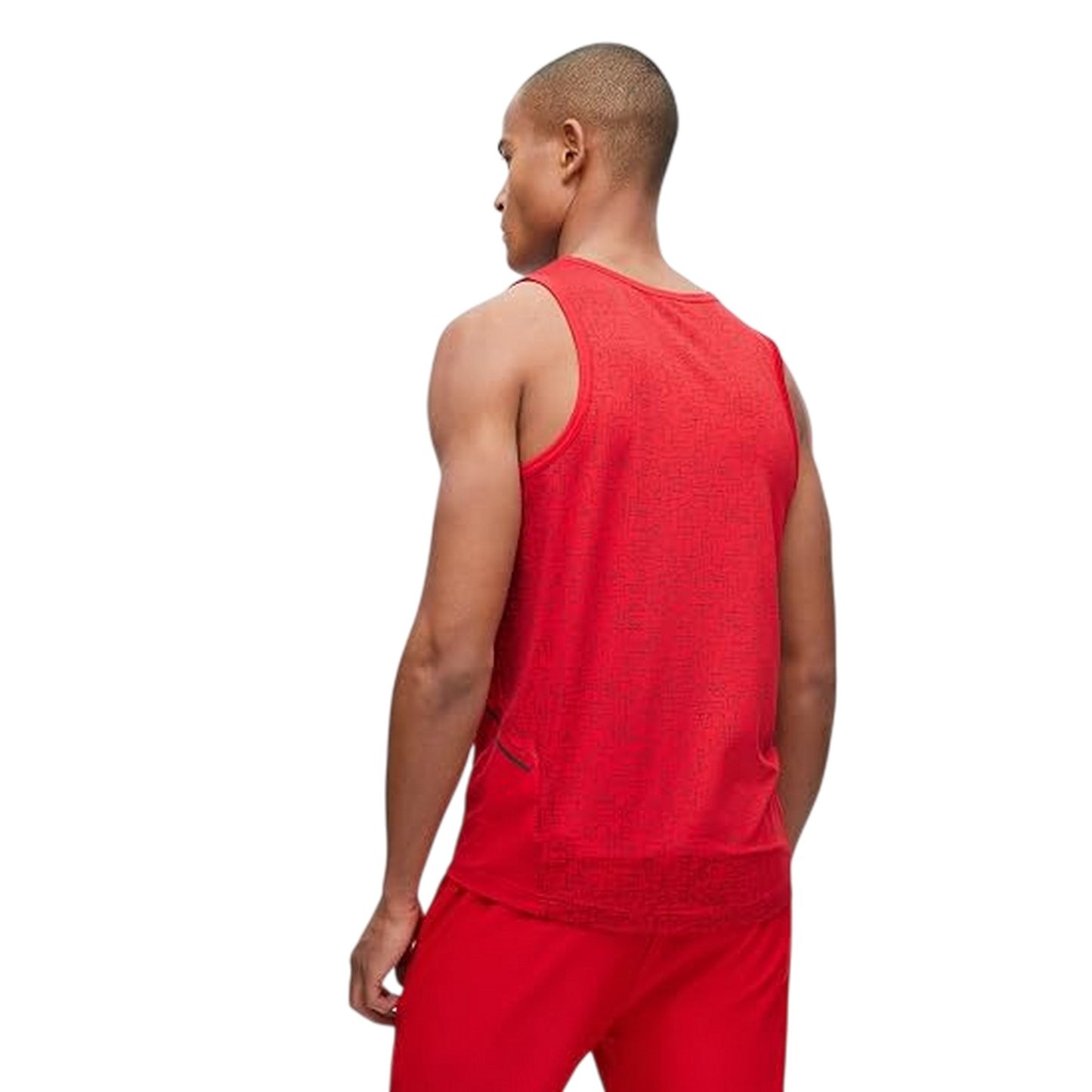 Red - Back - Boss Mens Scoop Neck Slim Tank Top