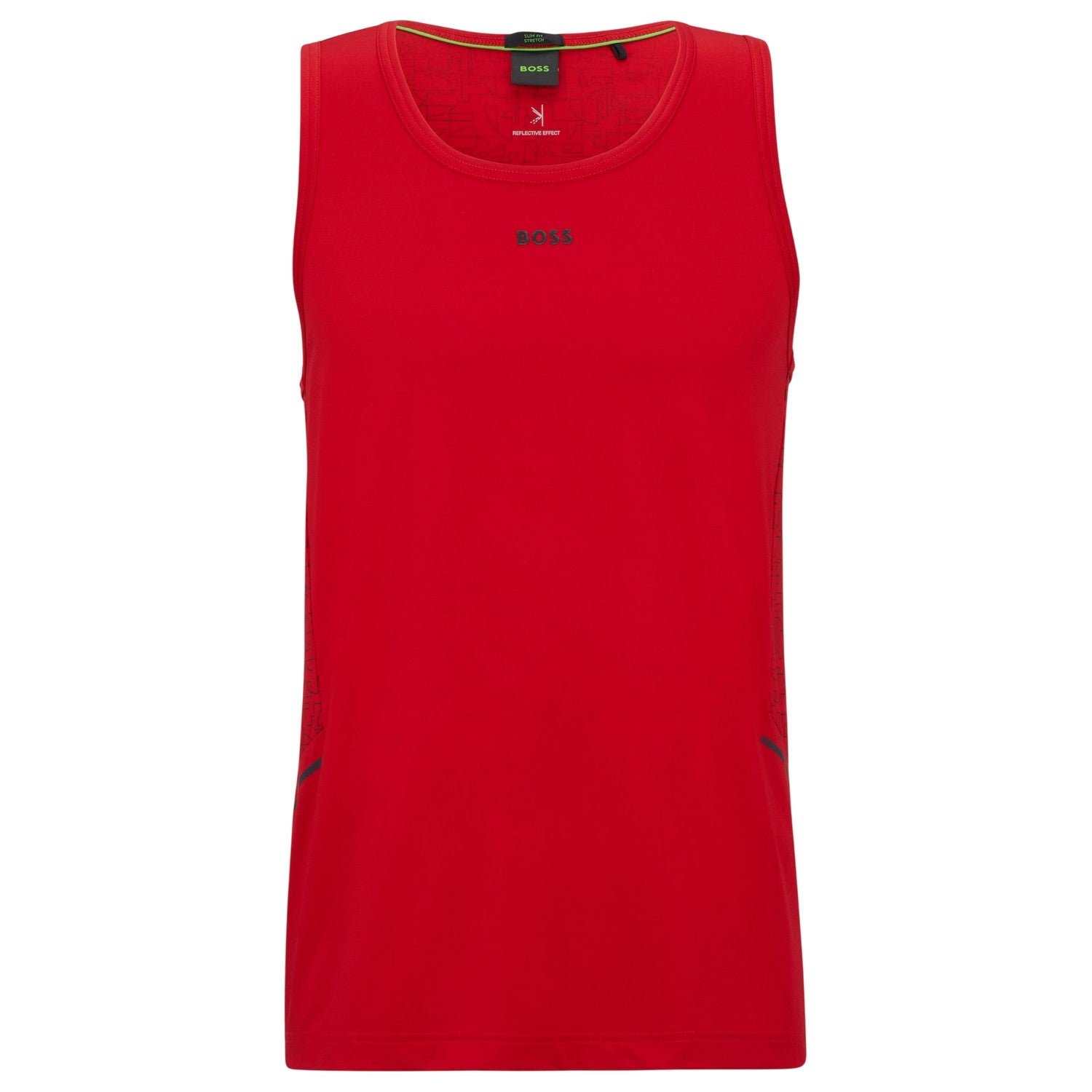 Red - Front - Boss Mens Scoop Neck Slim Tank Top