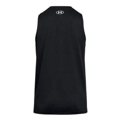 Black-White - Back - Under Armour Womens-Ladies Tech Solid Technical Vest Top