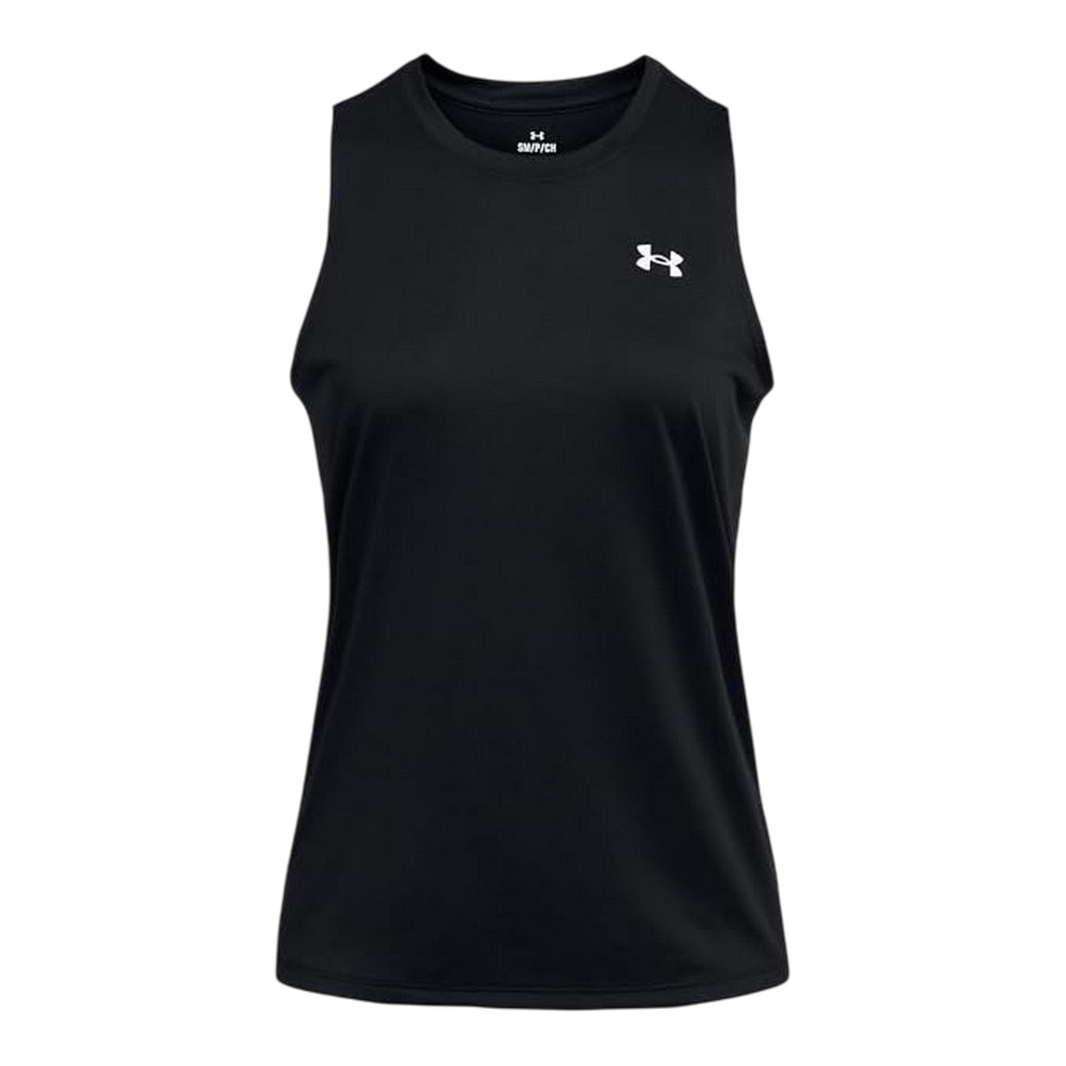 Black-White - Front - Under Armour Womens-Ladies Tech Solid Technical Vest Top