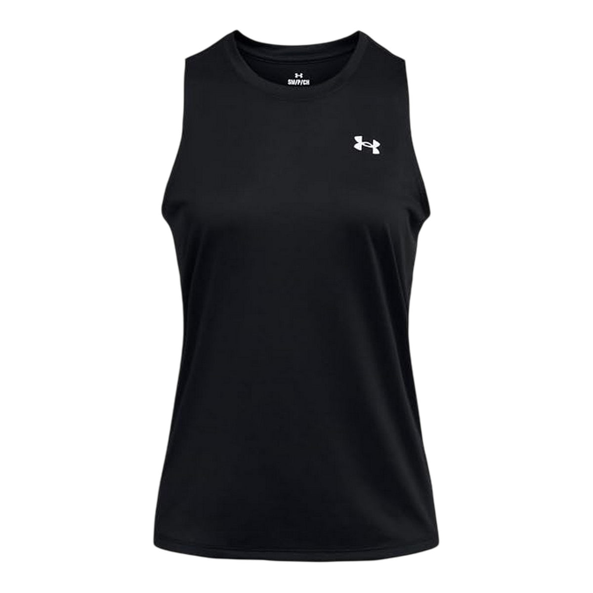 Black-White - Front - Under Armour Womens-Ladies Tech Solid Technical Vest Top