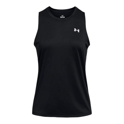 Black-White - Front - Under Armour Womens-Ladies Tech Solid Technical Vest Top