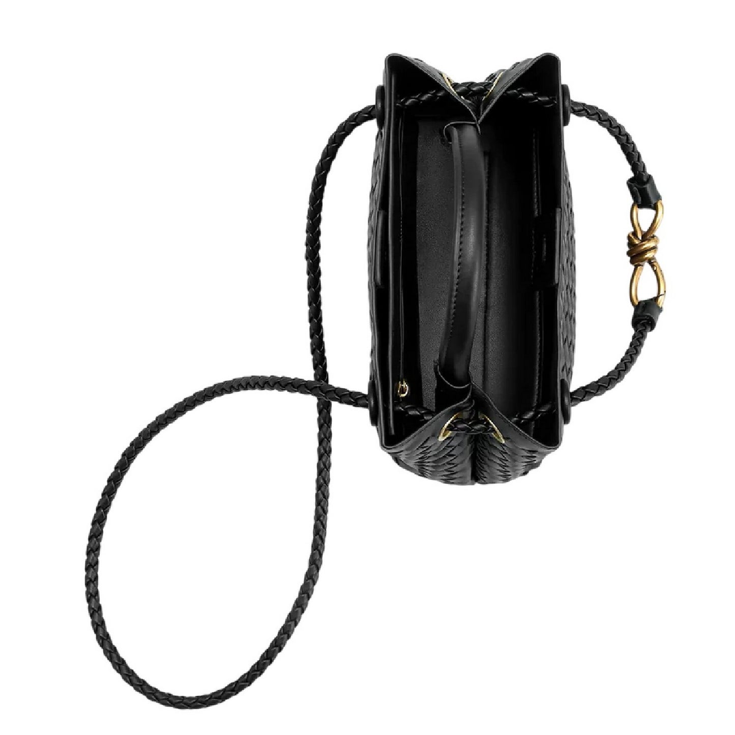 Black - Back - Where´s That From Woven Leather Tote Bag