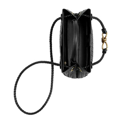 Black - Back - Where´s That From Woven Leather Tote Bag