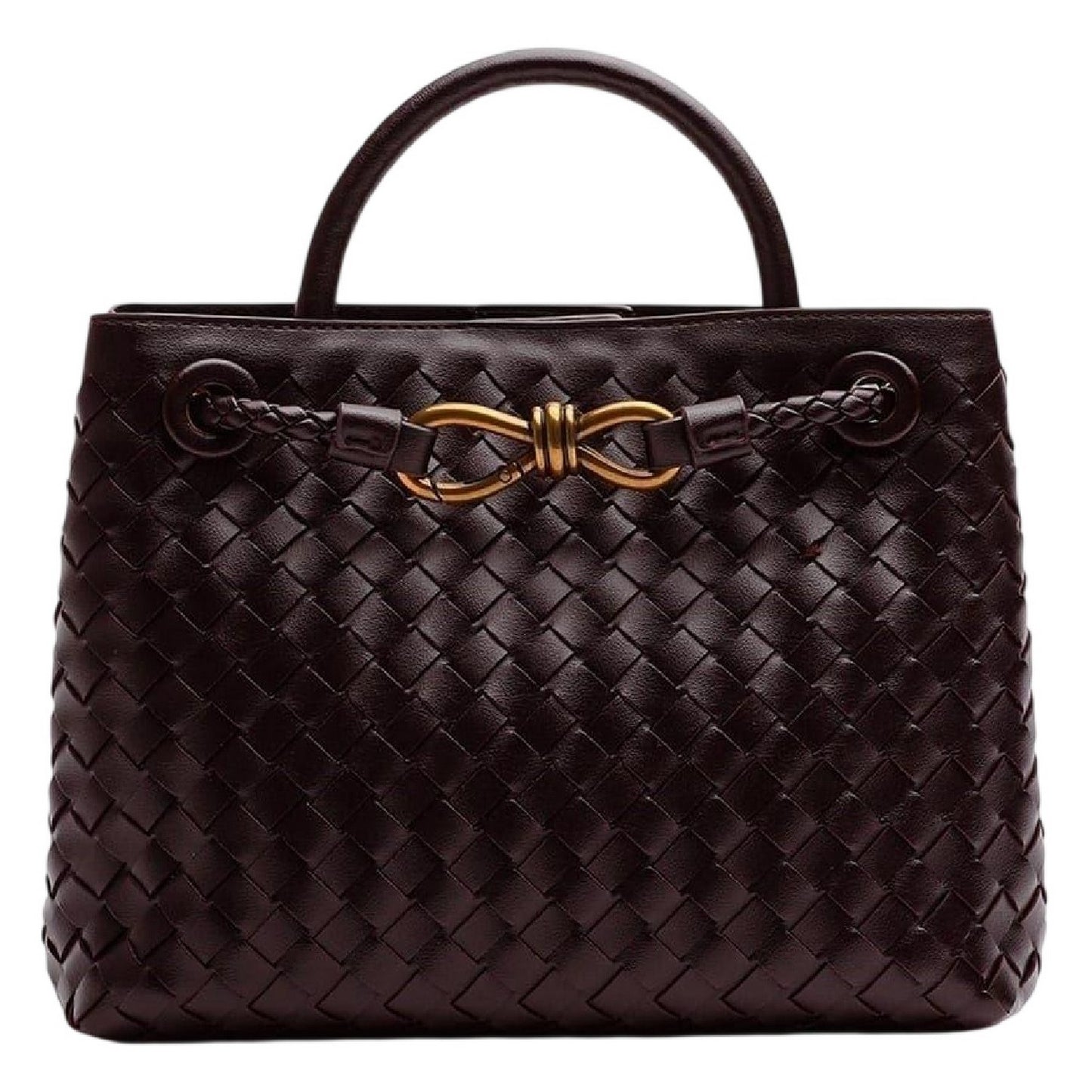 Brown - Front - Where´s That From Woven Leather Tote Bag