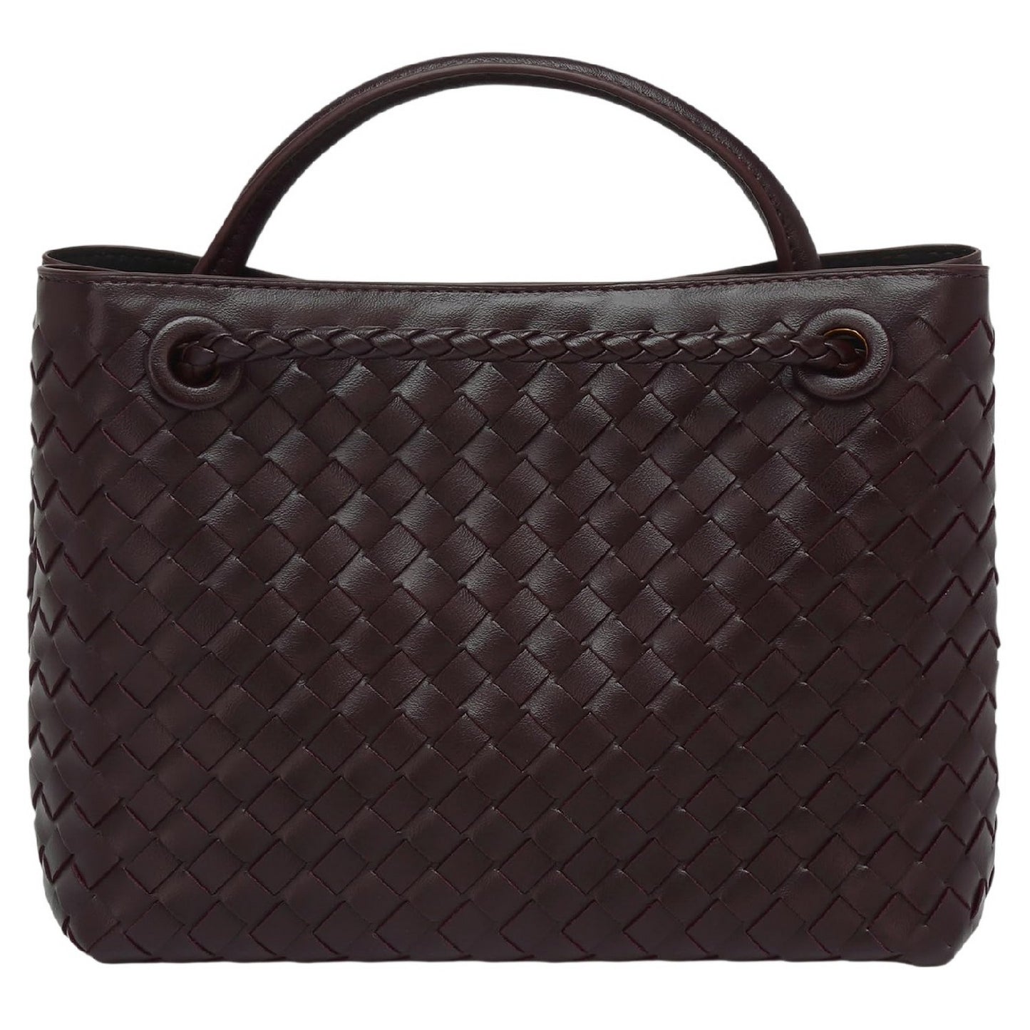 Brown - Back - Where´s That From Woven Leather Tote Bag