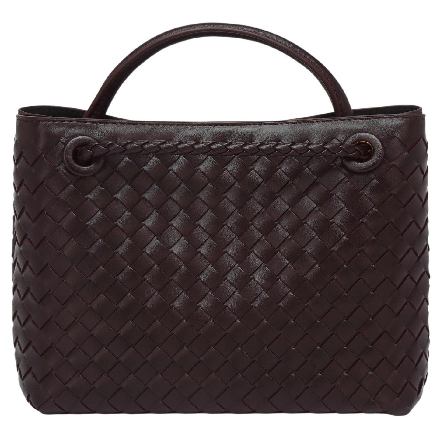 Brown - Back - Where´s That From Woven Leather Tote Bag