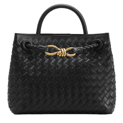 Black - Front - Where´s That From Woven Leather Tote Bag