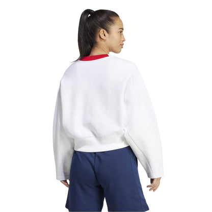 White - Back - Adidas Womens-Ladies Poland Drop Shoulder Boxy Sweatshirt