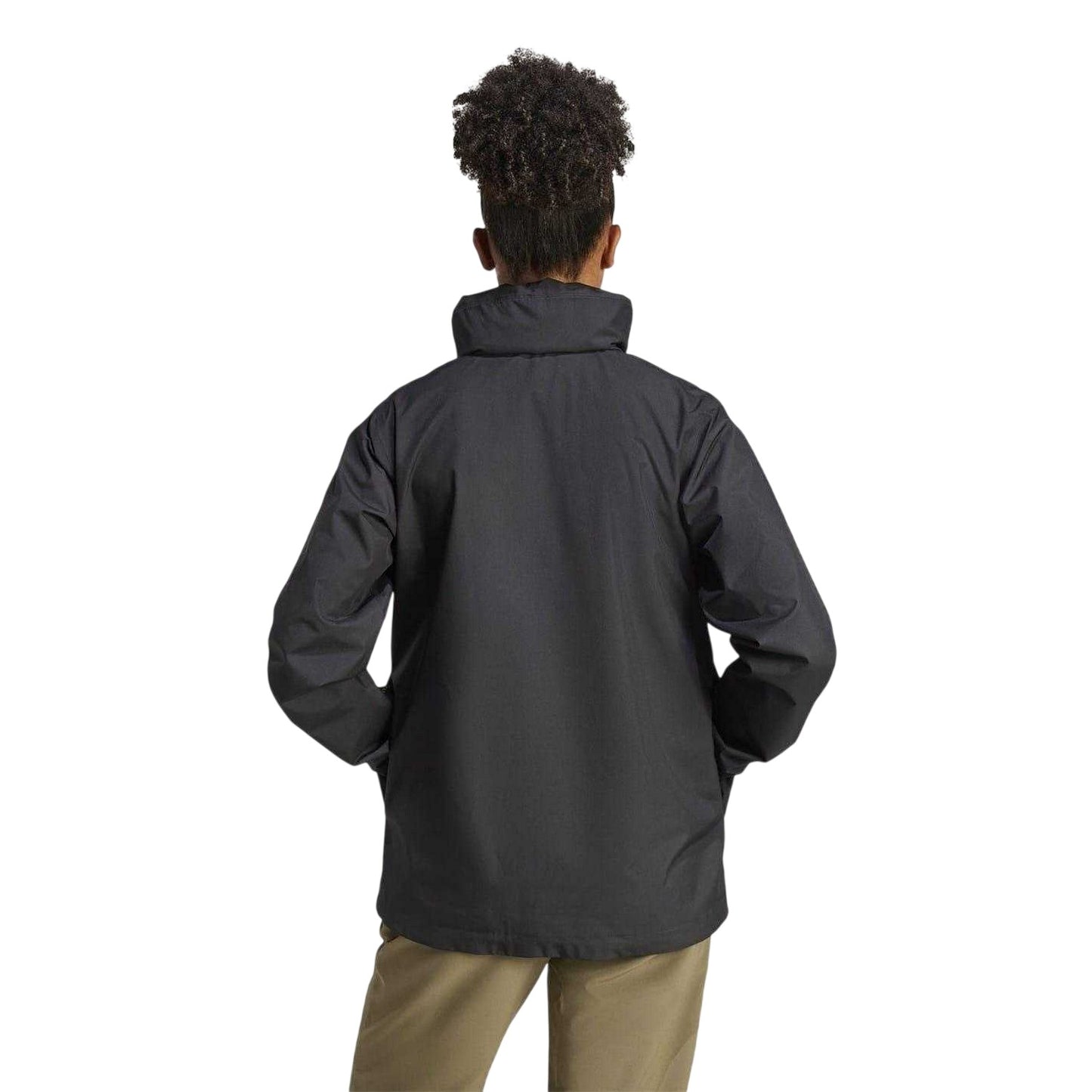 Black - Back - Adidas Womens-Ladies Essentials Waterproof Jacket
