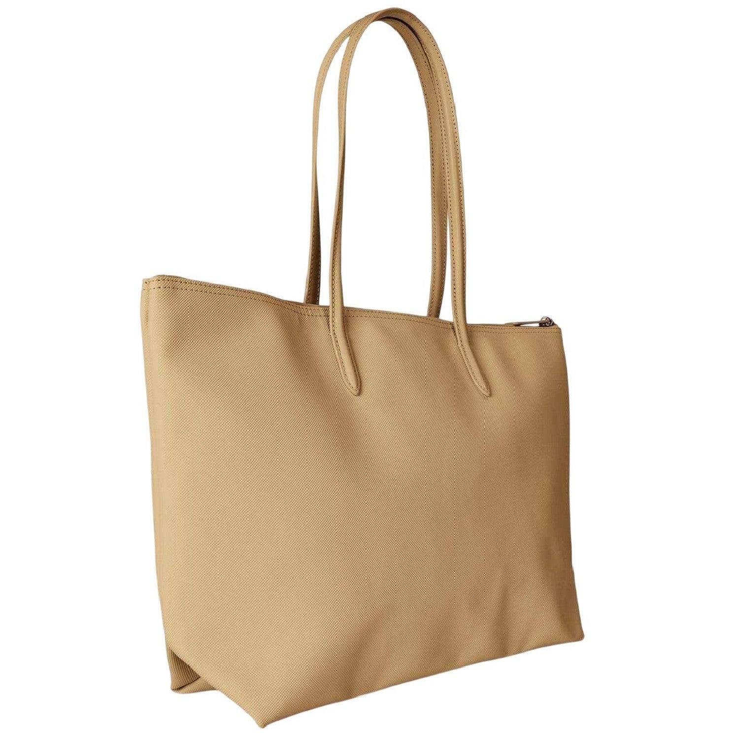 Beige - Back - Lacoste Womens-Ladies Large PVC Tote Bag