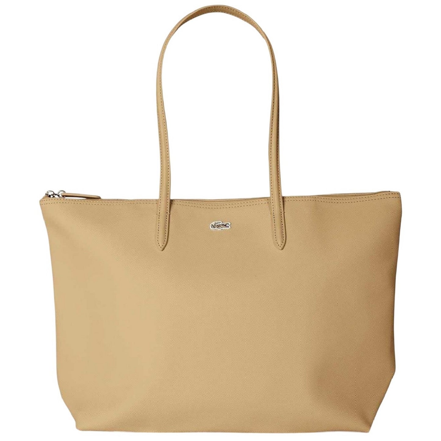 Beige - Front - Lacoste Womens-Ladies Large PVC Tote Bag