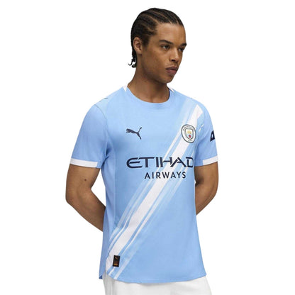 Blue - Side - Puma Mens Authentic 25-26 Manchester City FC Home Jersey