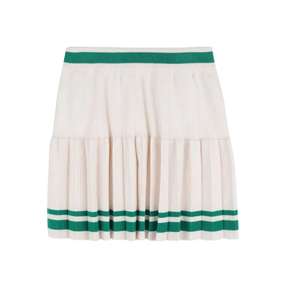 Cream - Back - Kids Around Girls Pleated Tennis Mini Skirt